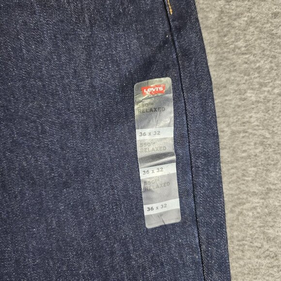 Levis 550 Relaxed Jeans Mens 36x32 Dark Wash Blue Tapered Denim 100% Cotton - Picture 5 of 12